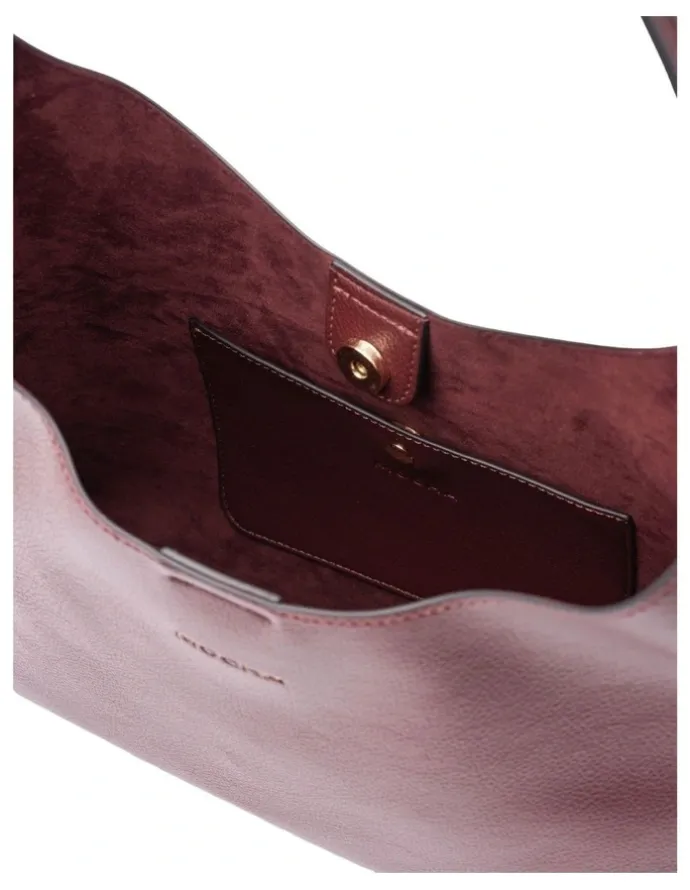 Mocha Terry Shoulder Bag in Merlot