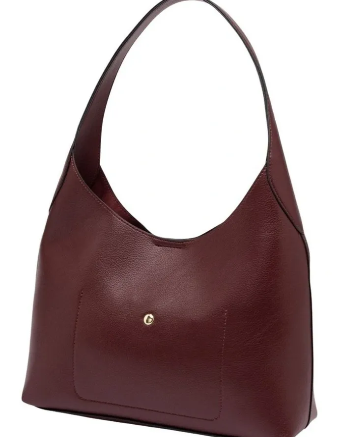Mocha Terry Shoulder Bag in Merlot