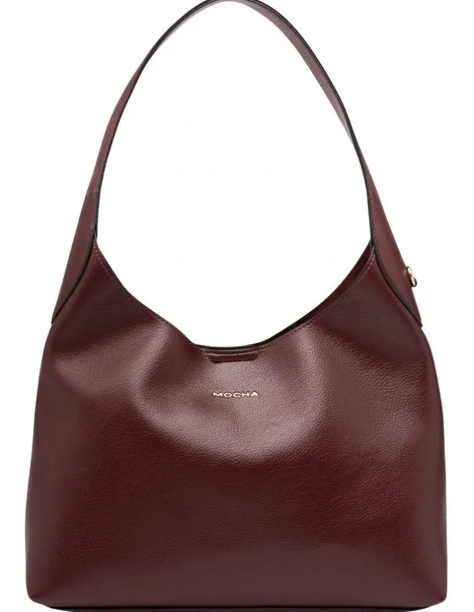 Mocha Terry Shoulder Bag in Merlot
