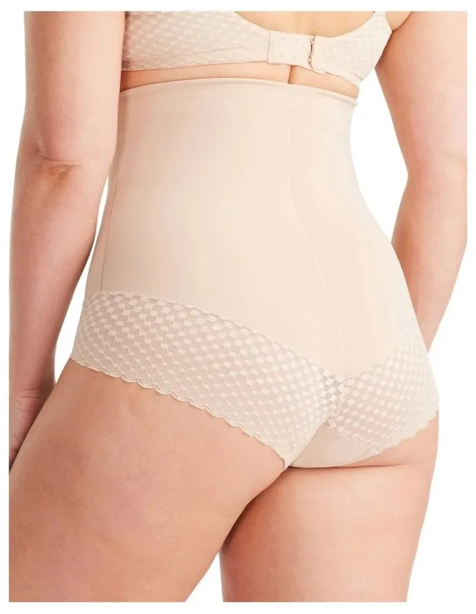 Nancy Ganz Revive Lace High Waisted Brief in Beige