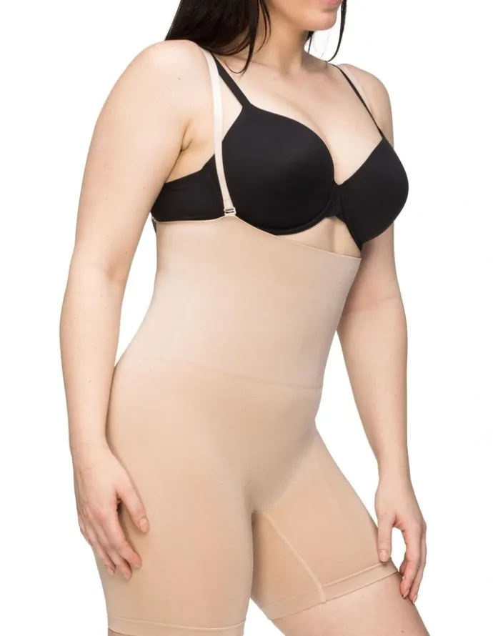 Nancy Ganz Seamless Seduction High Waisted Bike Short in Beige