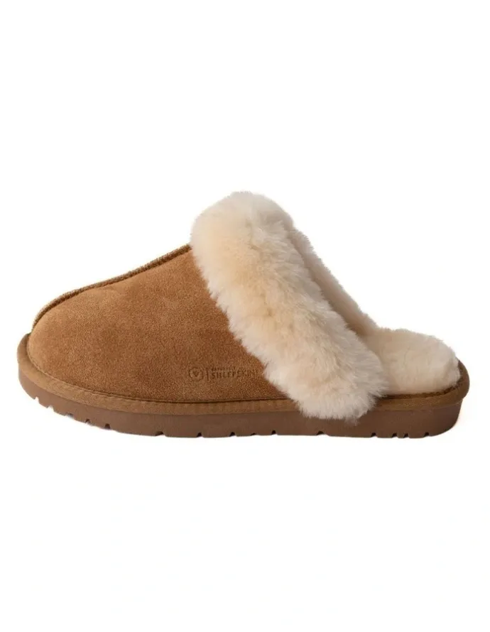 Naturally Sheepskins Classic Sheepskin Scuff Slipper in Tan