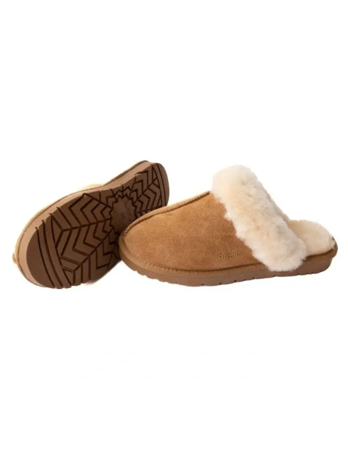 Naturally Sheepskins Classic Sheepskin Scuff Slipper in Tan