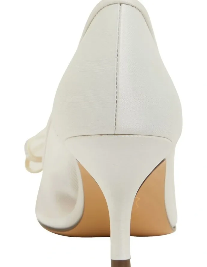 Nina Brite Ivory Satin Heeled Shoes