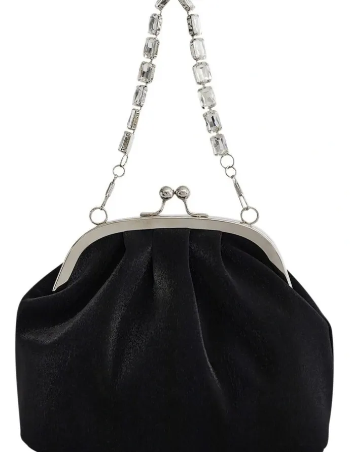 Nina Elsbeth Bags in Black Metallic Shine