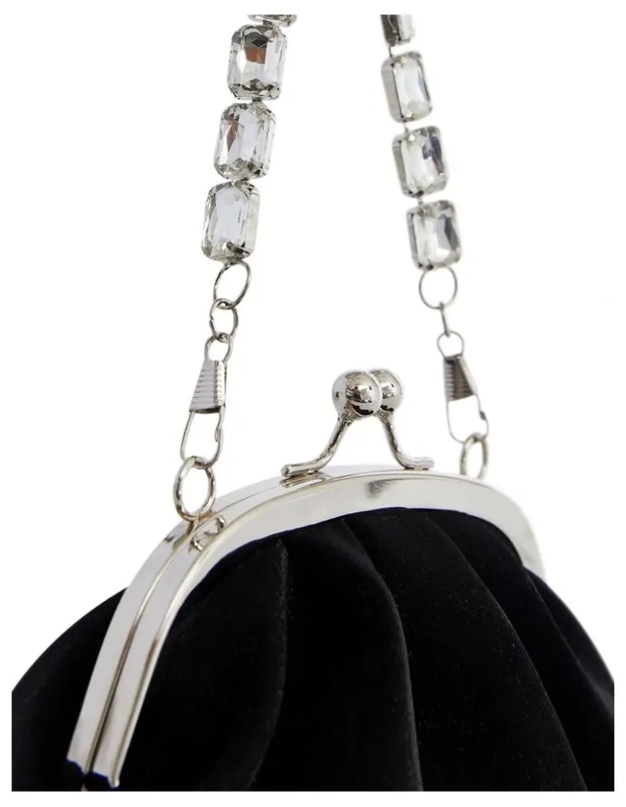 Nina Elsbeth Bags in Black Metallic Shine