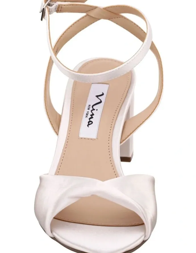 Nina Nigelia Sandals in Ivory Crystal Satin