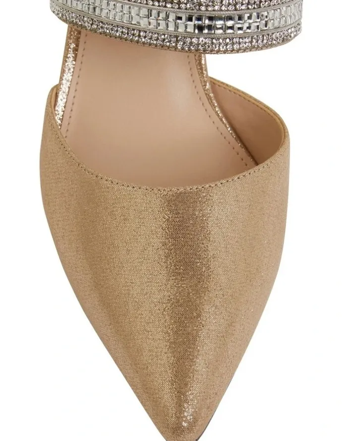Nina Nina Taupe Reflective Suede Pump