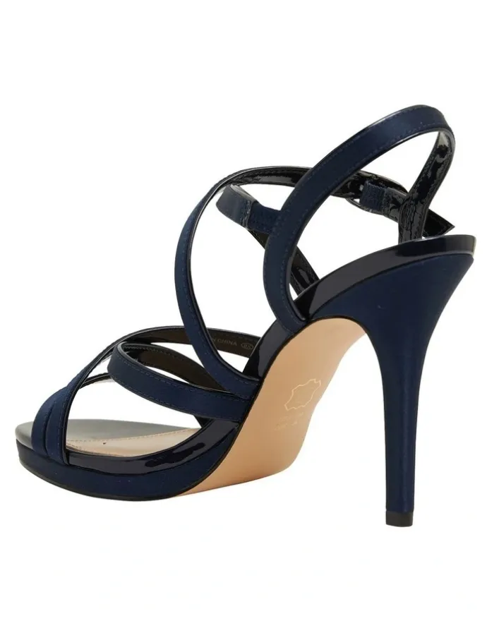 Nina Reatha New Navy Satin Sandals