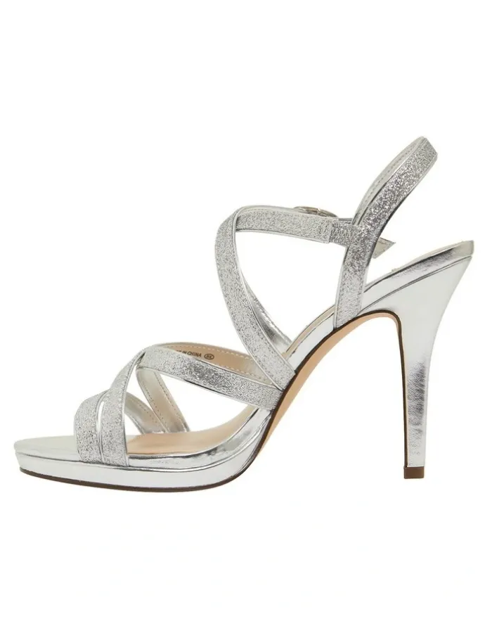 Nina Reatha Silver Glitter Sandals