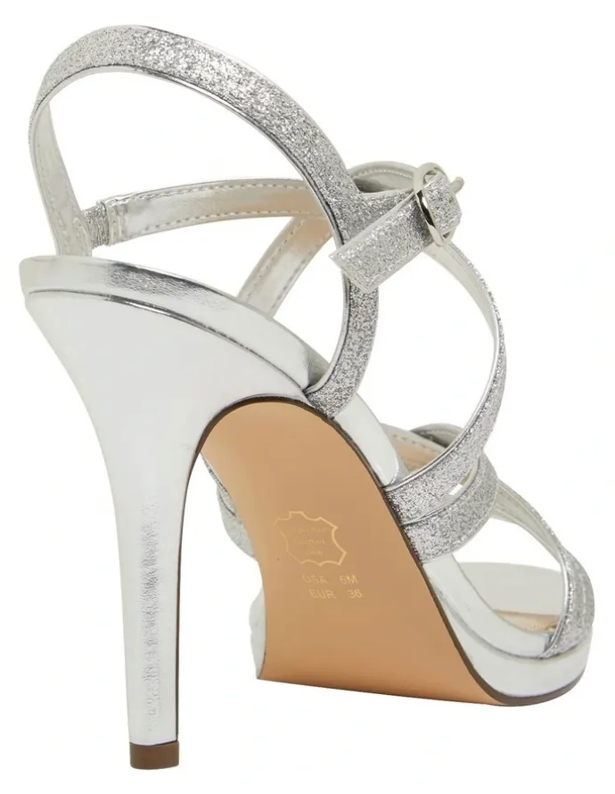 Nina Reatha Silver Glitter Sandals