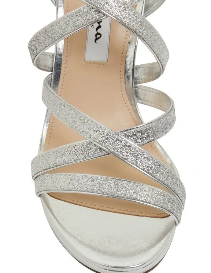 Nina Reatha Silver Glitter Sandals