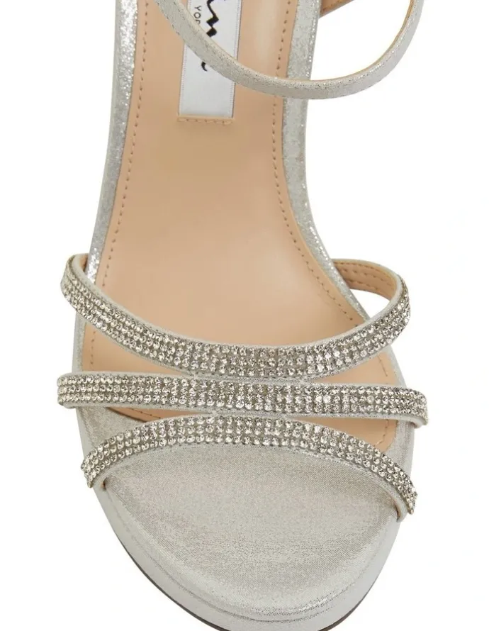 Nina Saralyn Sandals in True Silver Ref Suedette
