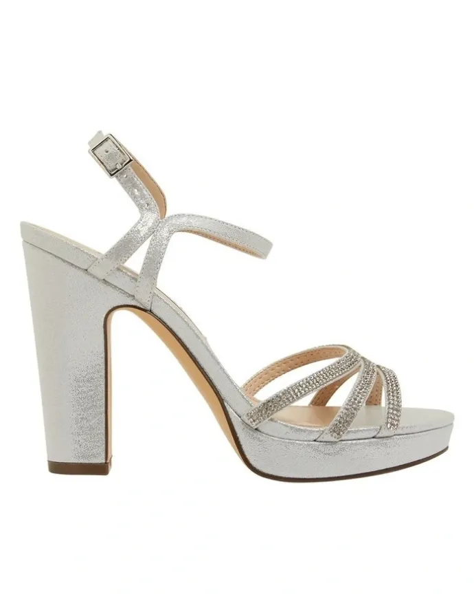 Nina Saralyn Sandals in True Silver Ref Suedette