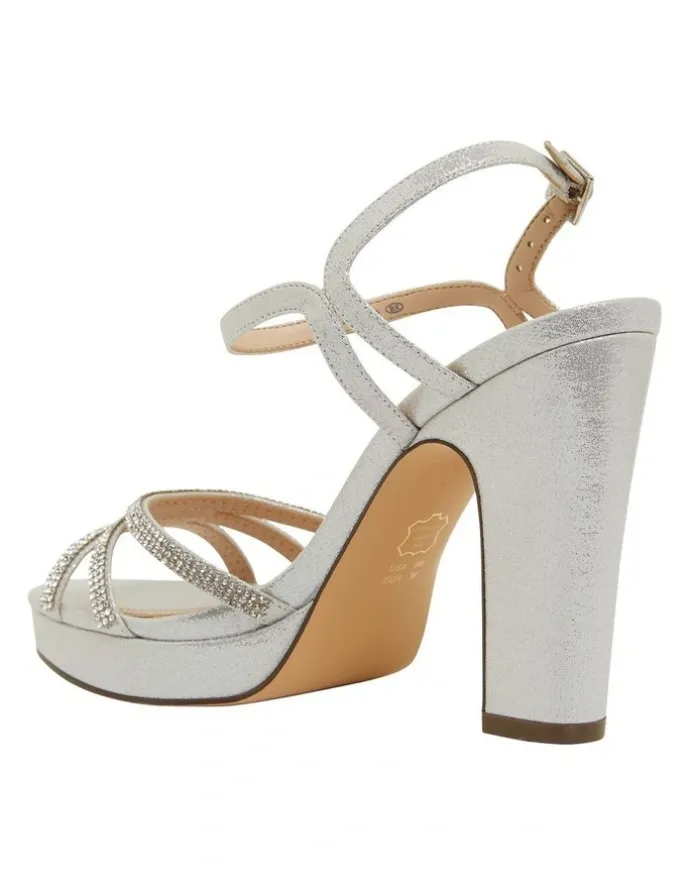 Nina Saralyn Sandals in True Silver Ref Suedette