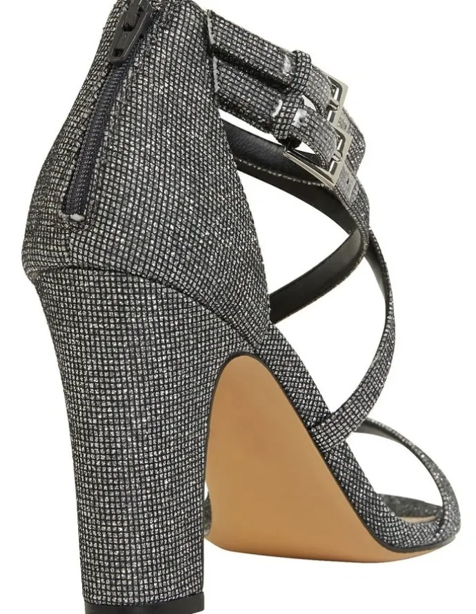 Nina Shari Silver/Black Sandals