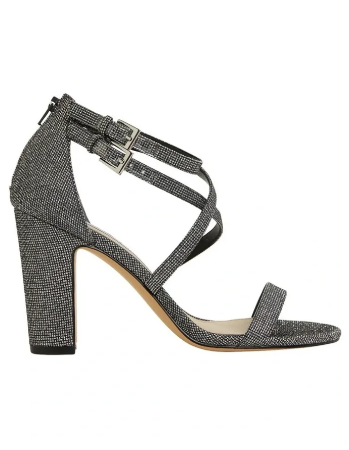 Nina Shari Silver/Black Sandals