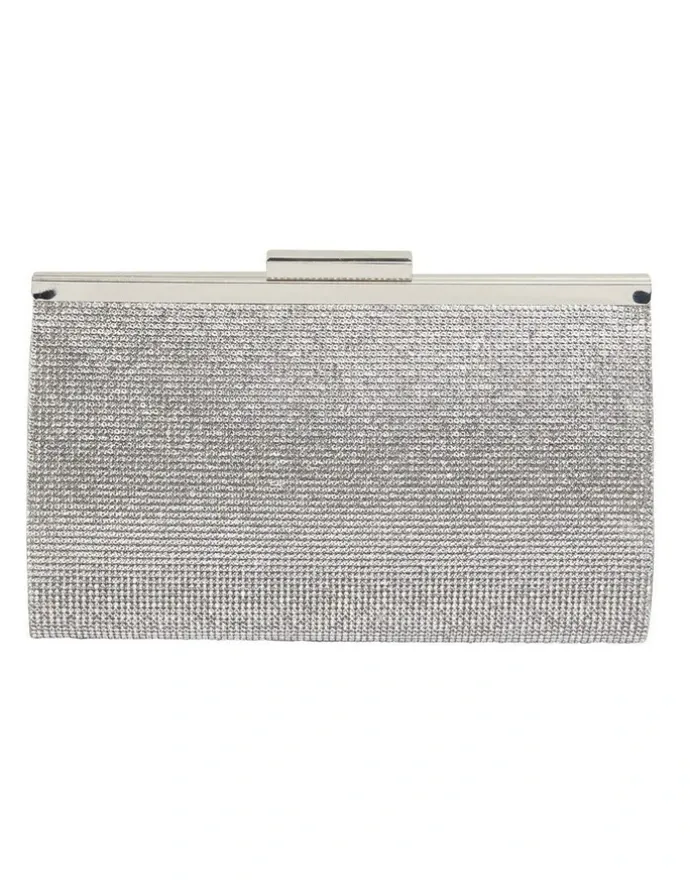 Nina Winslet Silver Beaded Clutch