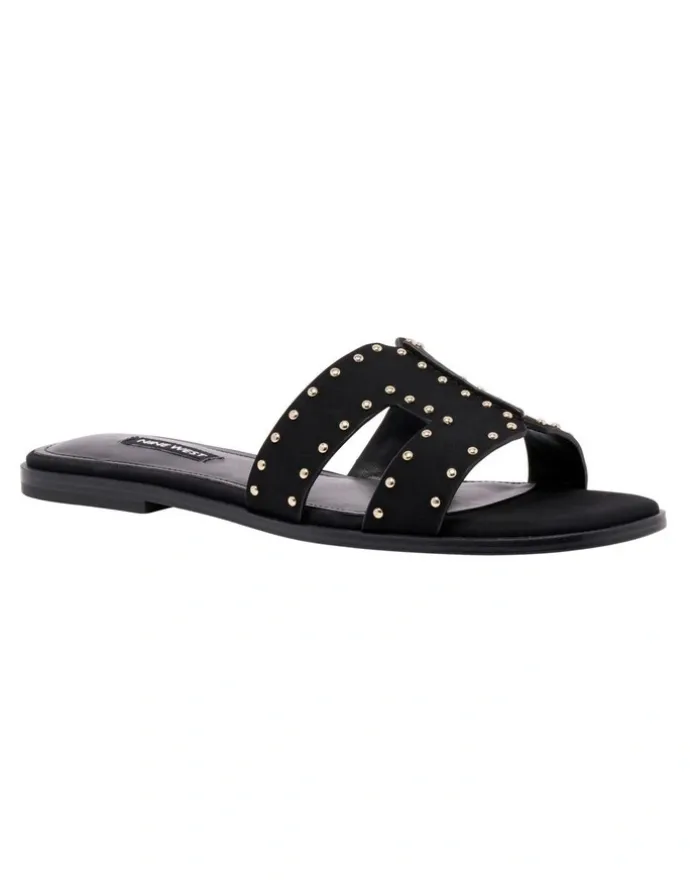 Nine West Giny Flat Sandal in Black