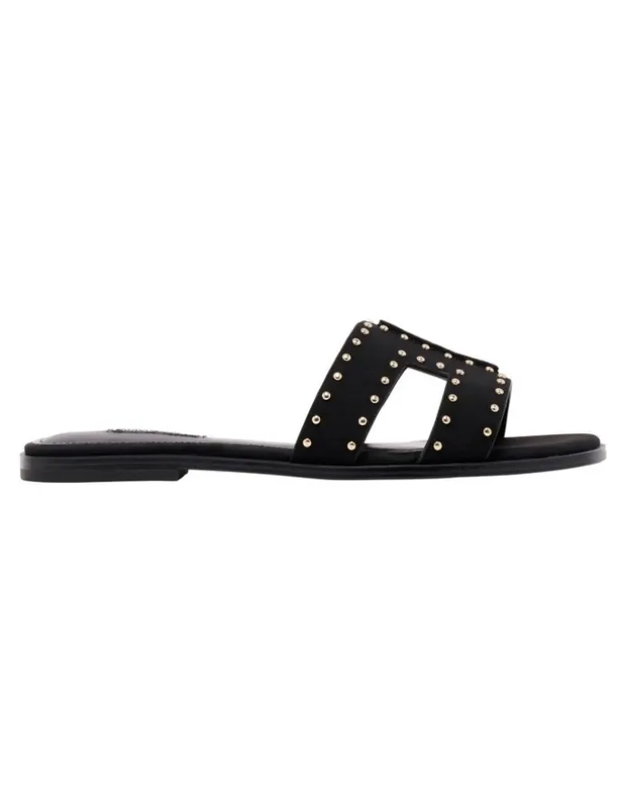 Nine West Giny Flat Sandal in Black