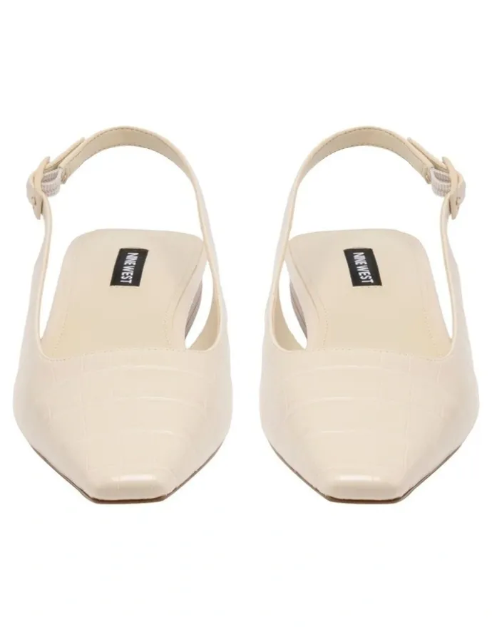 Nine West Gones Slingback Flat in Ivory