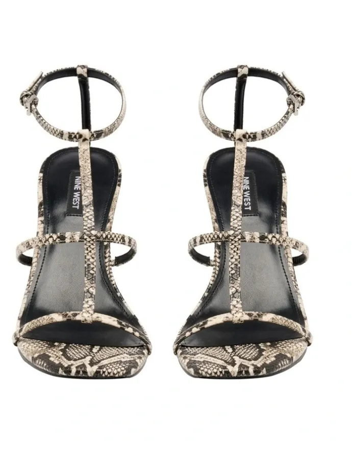 Nine West Pinila Heeled Sandal in Snake