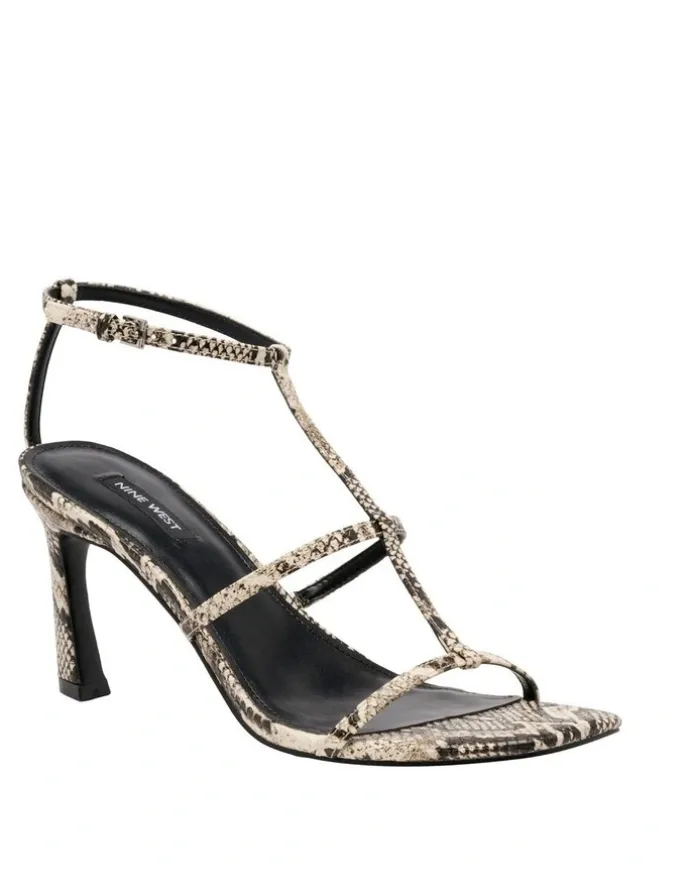 Nine West Pinila Heeled Sandal in Snake