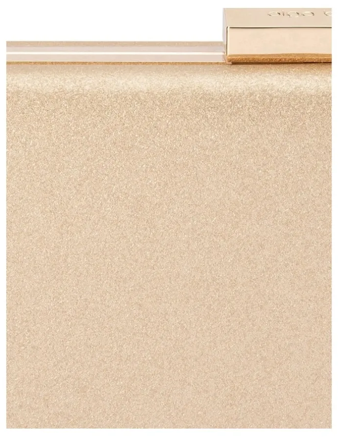Olga Berg Precious Metallic Clutch in Champagne