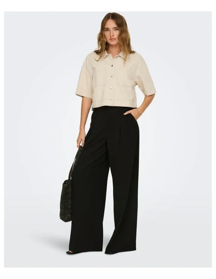 ONLY Cleo Shot Sleeve Shirt in Cream