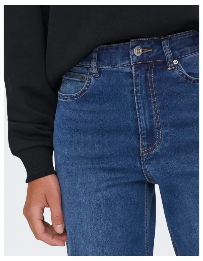 ONLY Madison-Royal High Waisted Wide Jeans in Dark Blue Denim