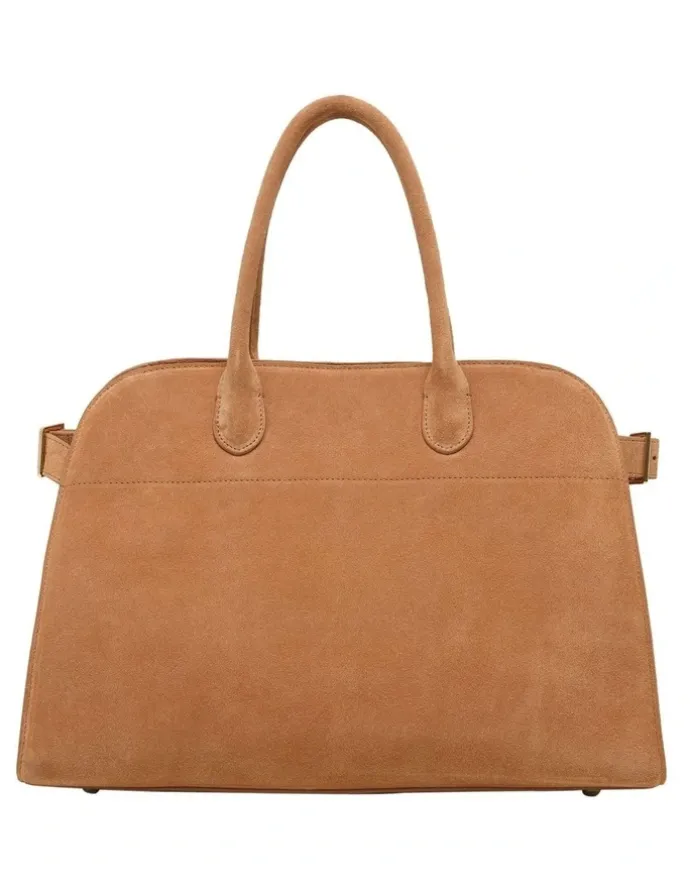 Oxford Bridget Top Handle Suede Bag in Tobacco