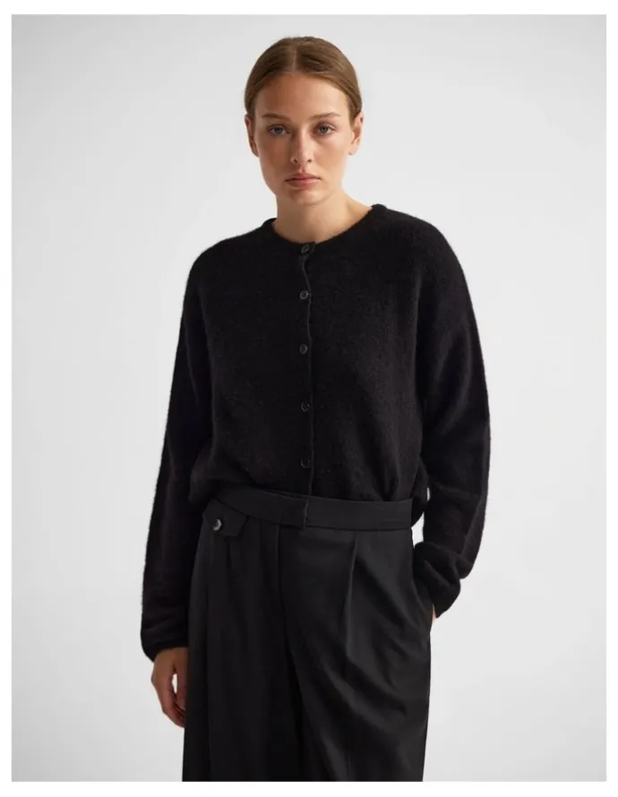 Oxford Jessie Wool Cardigan in Black