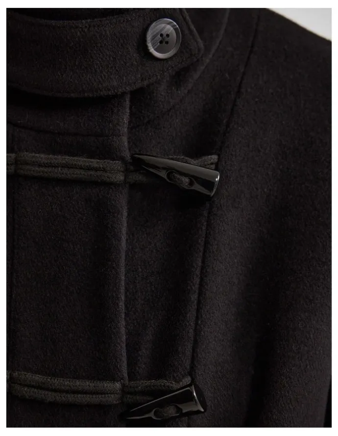 Oxford Kerry Funnel Collar Duffle Coat in Black
