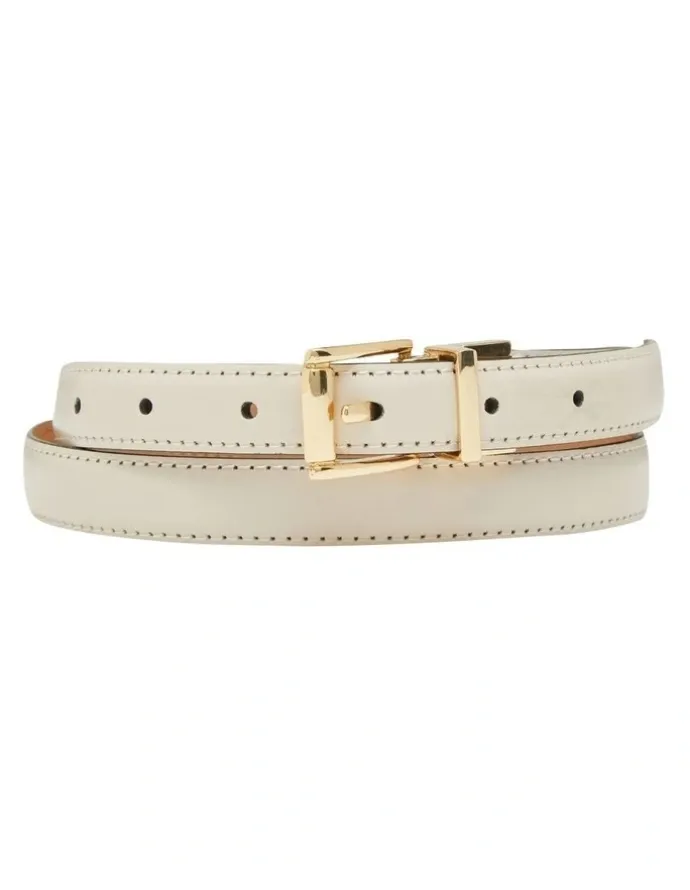 Oxford Lisa Womens Reversible Belt in Bone/Caramel