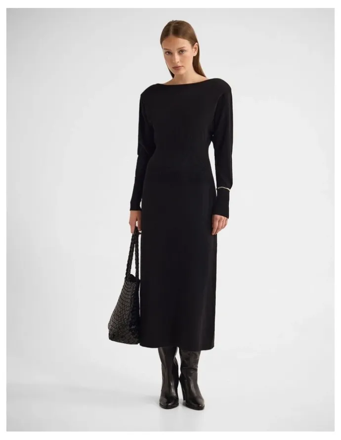 Oxford Greta Knitted Balloon Sleeve Dress