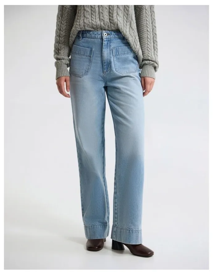 Oxford Joanie Pocket Front Denim Jeans in Blue