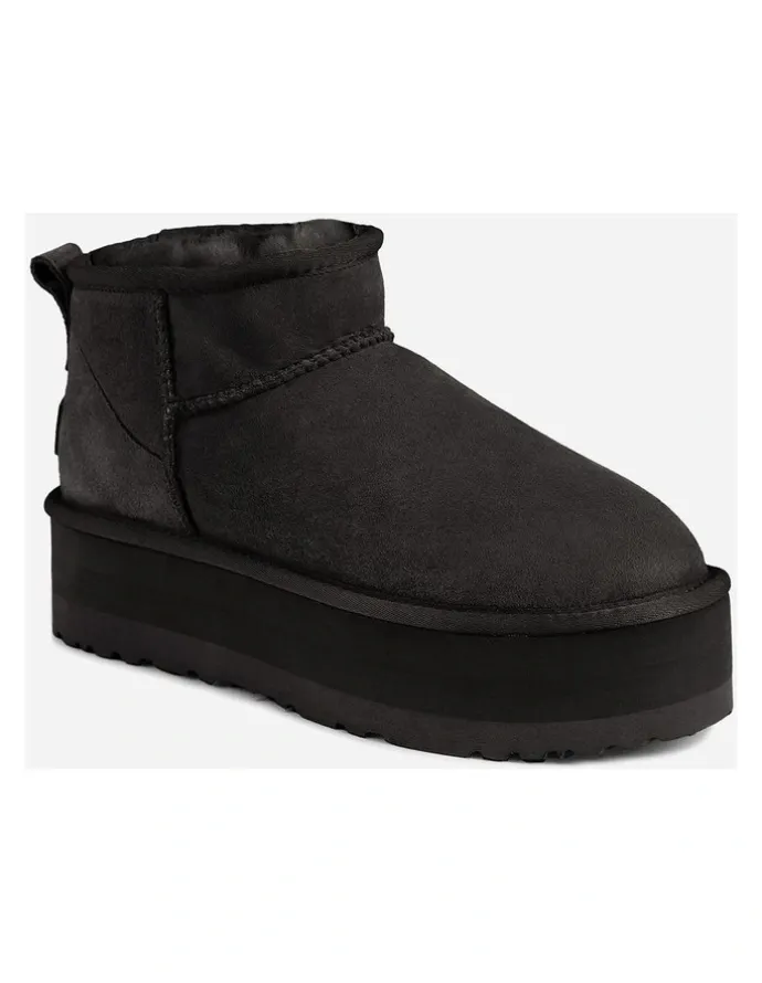 Ozwear Ugg Classic Platform Ultra Mini Boots in Black