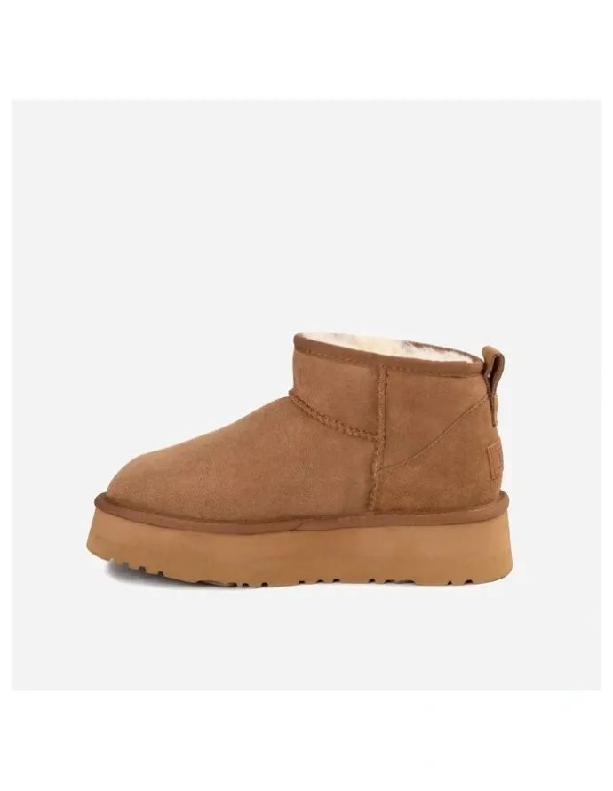 Ozwear Ugg Classic Platform Water Resistant Ultra Mini Boots in Chestnut