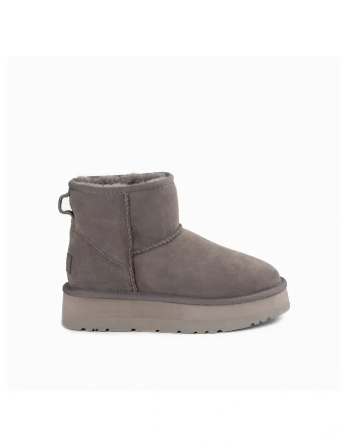 Ozwear Ugg Classic Platform Water Resistant Mini Boots in Grey