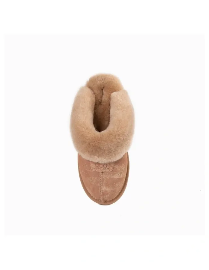 Ozwear Ugg Coquette Foil Print Slipper in Chestnut