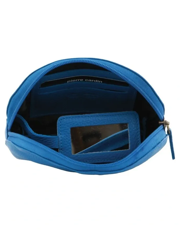 PIERRE CARDIN Leather Coin Purse in Aqua