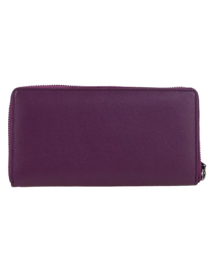 PIERRE CARDIN Pierre Cardin Zip Around Leather Wristlet Wallet in Wine