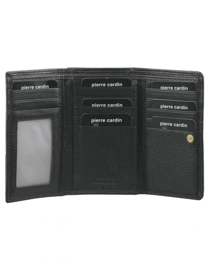 PIERRE CARDIN Tri-Fold Wallet Small in Black