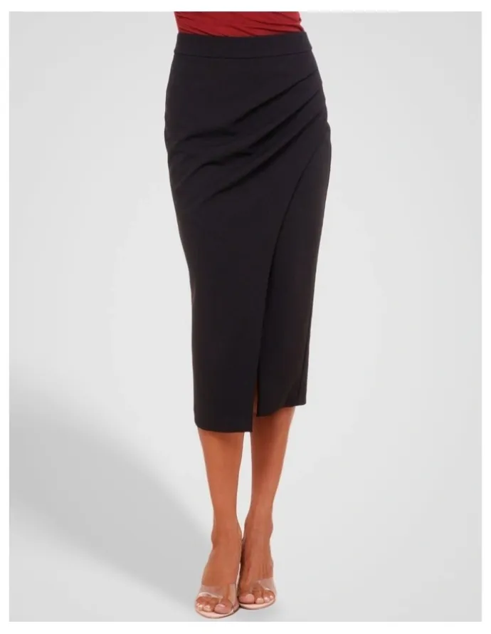 Pilgrim Ellery Cross Over Midi Skirt in Black
