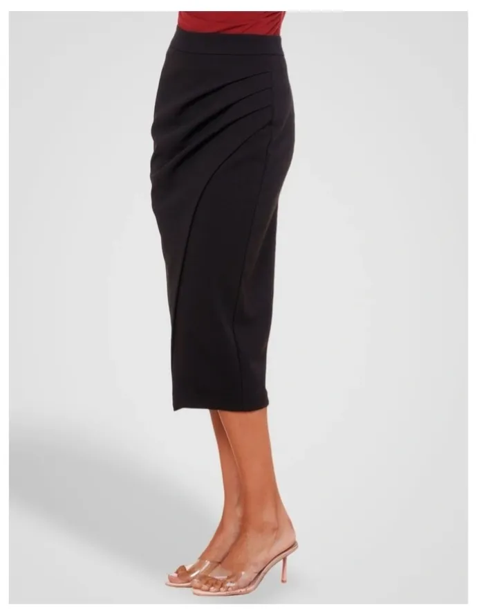 Pilgrim Ellery Cross Over Midi Skirt in Black