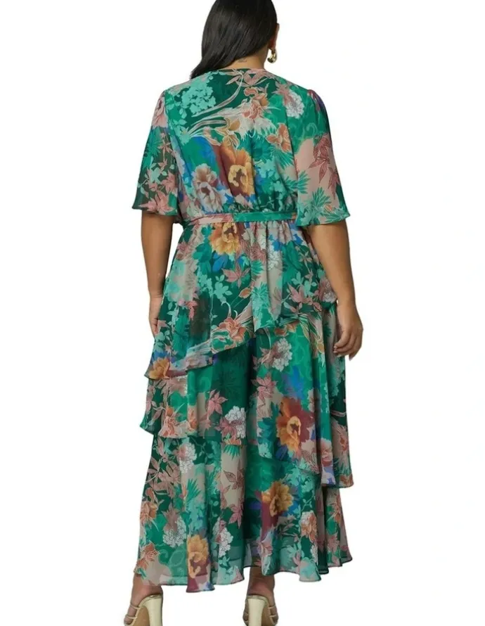 Pink Dusk by Curve Project Hypnotic Maxi Dress in Green