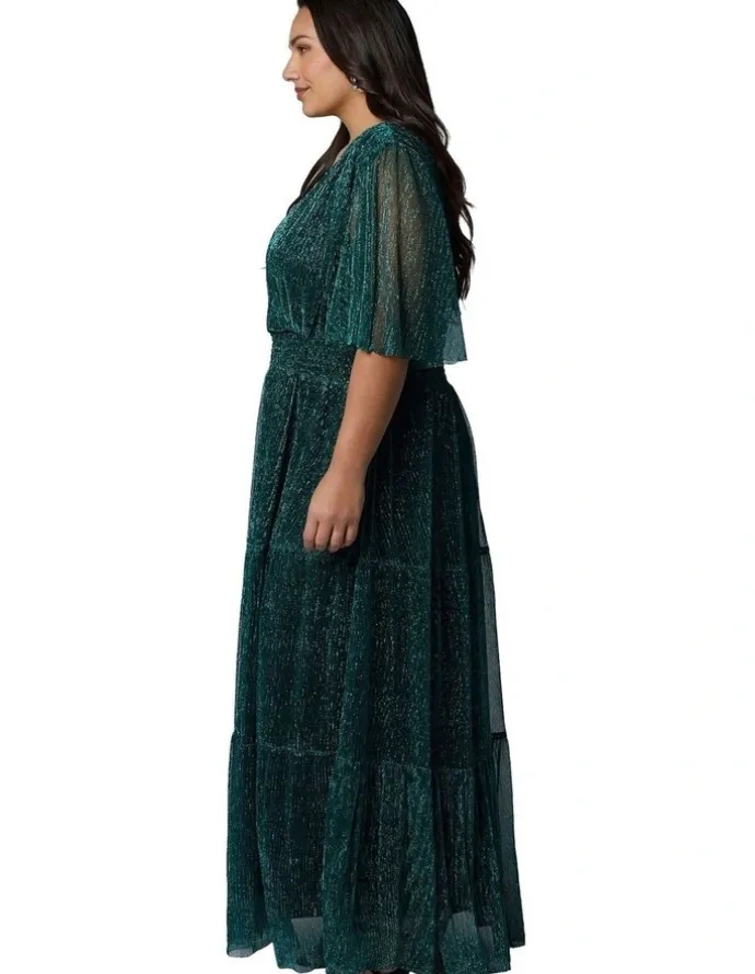 Pink Dusk by Curve Project Steamy Encounters Maxi Dress in Green