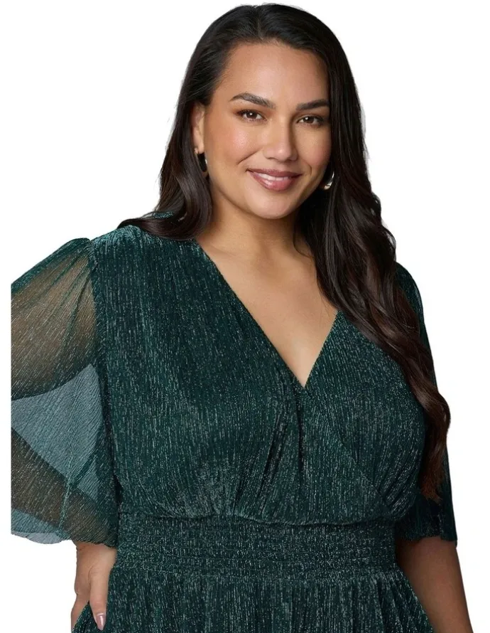 Pink Dusk by Curve Project Steamy Encounters Maxi Dress in Green