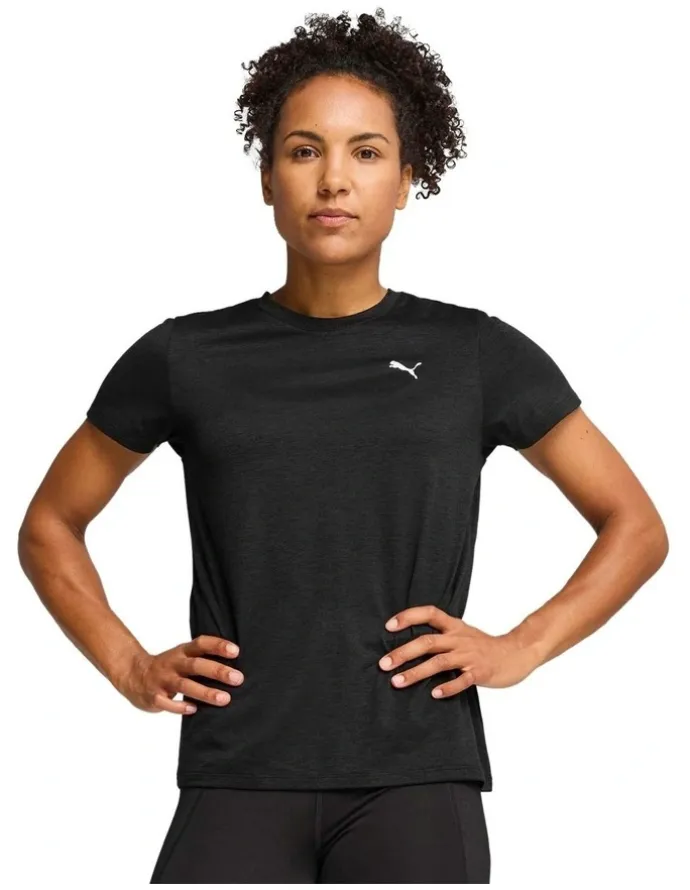 Puma Women Tad Essential Heather Tee in Black