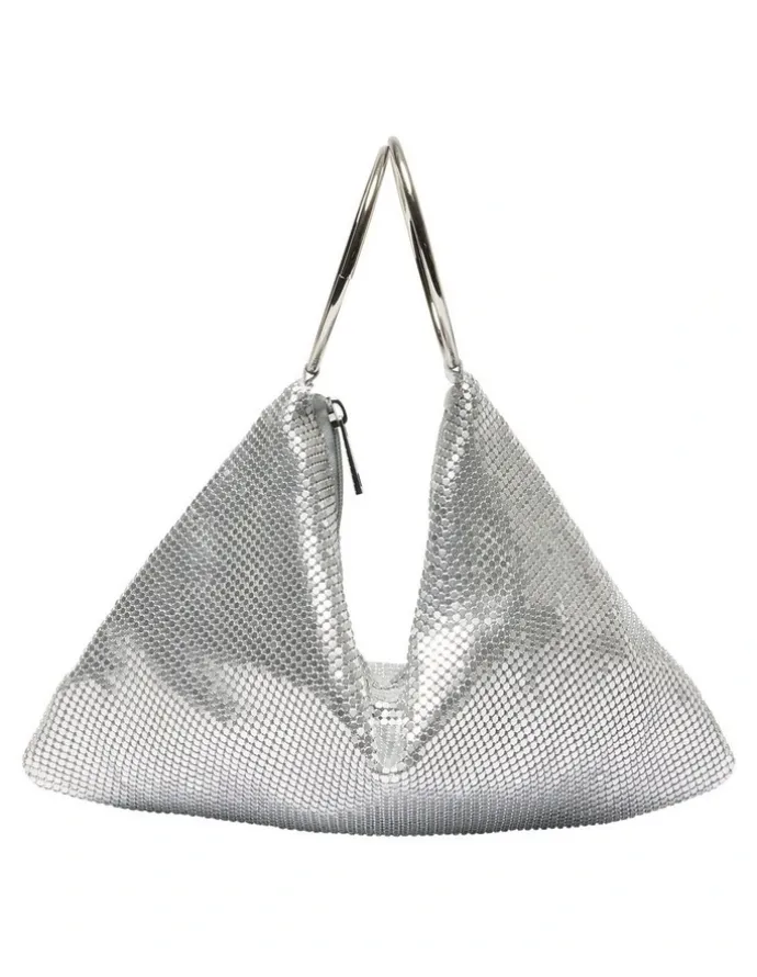 Ravella Cass Evening Bag in Silver Mesh